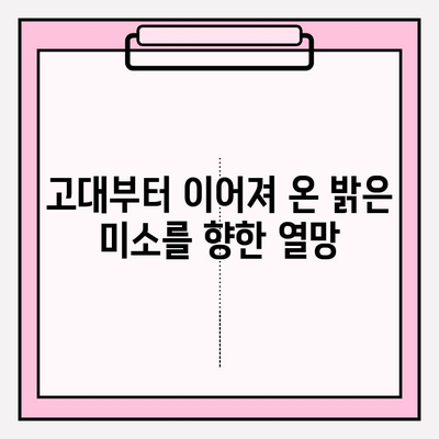 치아 미백의 역사| 밝아진 미소를 위한 여정 | 치아 미백, 미백 역사, 미소, 밝은 미소, 치과