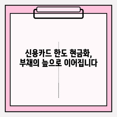 신용카드 한도 현금화, 위험한 유혹에서 벗어나기| 사례와 예방 대책 | 신용카드, 현금화, 부채, 재정 관리, 위험