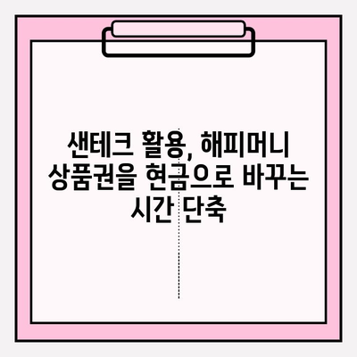 샌테크로 해피머니 상품권 현금화하는 방법| 간편하고 빠르게! | 샌테크, 해피머니, 상품권 현금화, 핀테크