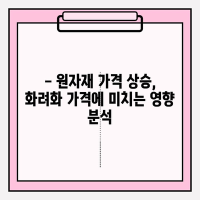 화려화 2024년 가격 변동| 원자재 가격의 영향과 전망 | 화려화, 가격, 원자재, 시장 분석, 2024