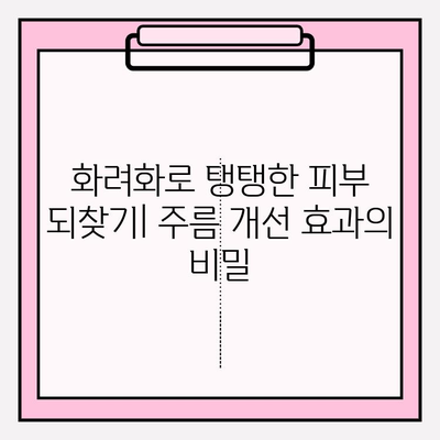 화려화 주름 개선 효과| 사용법 & 주의 사항 완벽 가이드 | 화려화, 주름 개선, 피부 관리, 화장품