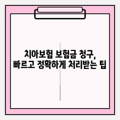 치아보험 보험금 청구, 쉬운 단계별 가이드 |  필요 서류, 절차, 주의 사항 완벽 정리