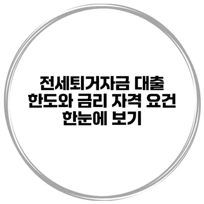 전세퇴거자금 대출 한도와 금리 자격 요건 한눈에 보기