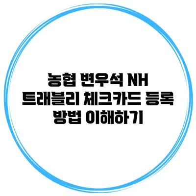농협 변우석 NH 트래블리 체크카드 등록 방법 이해하기